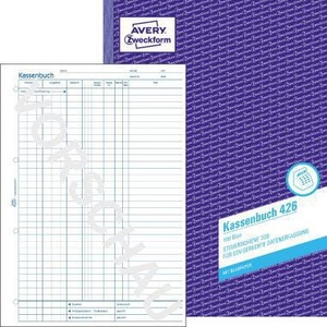 Libro de Caja Azul Avery Zweckform DIN A4, 100 Hojas, para Registrar Transacciones Financieras - Product Image 1