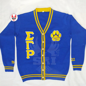 เสื้อคาร์ดิแกนอะคริลิกปักลาย Sigma Gamma Rho Soror สำหรับผู้หญิง |   เสื้อคาร์ดิแกนปักลายแบบสั่งทำสำหรับสุภาพสตรีของชมรม SGRho - Product Image 6