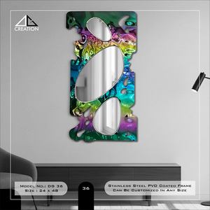 El espejo hecho a mano con acero inoxidable de alta calidad y un duradero revestimiento PVD reudastra un toque de sofisticación y estilo. - Product Image 1