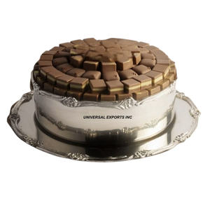 Cuenco de Chocolate de Metal pulido brillante con bandeja para bodas y eventos, cuenco dulce decorativo, cuenco nuevo de diseñador de lujo para Chocolate - Product Image 4