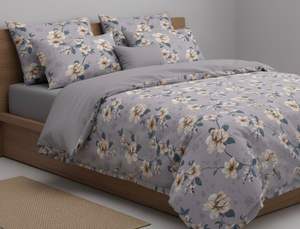 Ensemble de literie moderne en microfibre tissée Queen 3 pièces avec motif géométrique audacieux, garnissage en polyester et taies d'oreiller assorties - Product Image 3