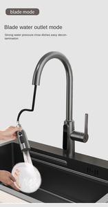 Grifo de Cocina Extraíble con Pantalla Digital Electrochapada, Grifo de Agua Fría y Caliente para Fregadero, Barra, Balcón - Product Image 3