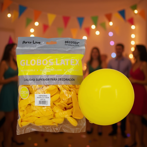Palloncini in Lattice Party Love 12Cm Colore Giallo Limone 100 Pezzi in Sacchetto Decorazioni per Feste - Product Image 3