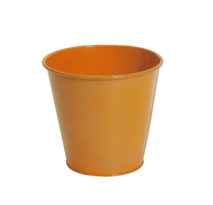 Maceta para jardín, maceta galvanizada con revestimiento de naranja caramelo pálido con asa que cae, maceta para decoración interior y exterior, regalo trascendental - Product Image 1