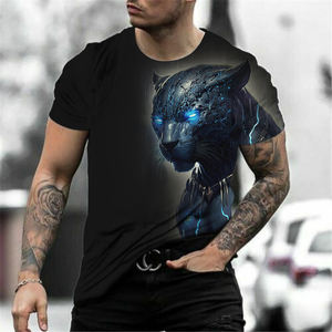 Ropa de calle informal de verano para hombre, camiseta de manga corta, hombros caídos de gran tamaño, camisetas de moda de Color contrastante, estampado de algodón 100% - Product Image 6