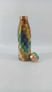 Bouteille d'eau en cuivre imprimée personnalisée la plus vendue artisanat naturel émail imprimé personnalisé - Product Image 3