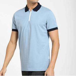 Polo grande taille en coton de style décontracté de qualité supérieure respirant séchage rapide hommes coupe ajustée T-shirts polo à manches courtes demi-fermeture éclair - Product Image 2