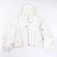 Manteau d'hiver lourd de haute qualité Blouson aviateur coupe-vent zippé personnalisé pour hommes avec logo avant motif lettre