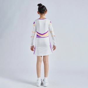 Manches longues gymnastique danse enfants filles pom-pom girl Costumes enfants acclamant équipe tenues imprimé Cheerleading uniforme filles - Product Image 2