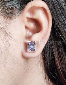 Pendientes de Plata de Ley 925 con Topacio Místico Natural, Piedra de Nacimiento de Noviembre, Joyería Hecha a Mano para Mujer - Product Image 3