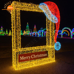 <strong>Outdoor</strong> Light Up Custom Hotel Garden Led Theme Park Photo Frame New Year's Day <strong>Christmas</strong> Photo Op <strong>Decorations</strong> Motif Lights - Product Image 3