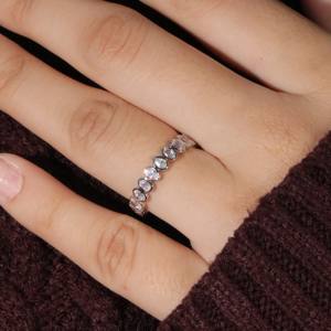 Anillo de Compromiso Destiny Jewellery de 1.00 Ct, Chapado en Oro Blanco de 14K con Diamante Certificado por IGI, Regalo de Aniversario de Lujo para Mujer - Product Image 2