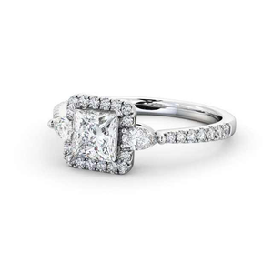 Anillo de Compromiso de Oro Sólido de 14K con Diamante Cultivado en Laboratorio Certificado por IGI, Corte Princesa, Estilo Vintage, Media Eternidad, Regalo de Boda - Product Image 5