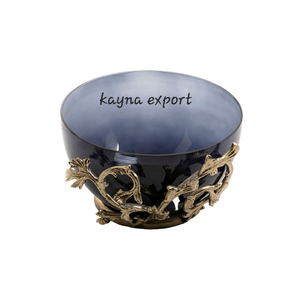 Soporte de Metal dorado decorativo de lujo, cuenco de cristal de fruta artesanal de lujo, decoración de Hotel y boda, frutos secos, cuenco de Chocolate - Product Image 1