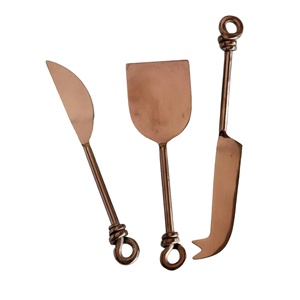 Top Selling Antique Design <b>Cheese</b> Knife <b>Set</b> Hand Forged Knotted Handle Stainless Steel Kitchen Home Use Wholesale Handicraft - Product Image 1