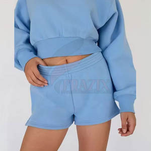 Conjunto de Sudadera con Capucha y Pantalones Cortos para Mujer, Estilo Deportivo a la Moda, Conjunto de Sudadera con Capucha y Pantalones Cortos para Mujer, Atuendo Informal de Verano - Product Image 3