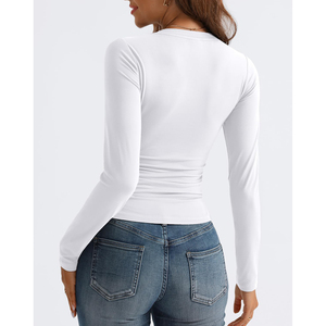 Camisetas de manga larga holgadas de gran tamaño de algodón de alta calidad con estampado de 300Gsm con logotipo personalizado de color más fresco para fiesta de mujer - Product Image 5