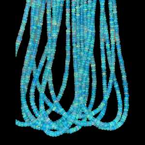 Sky Blue Ethiopian <b>Opal</b> Smooth Rondelle Beads 3-5mm Natural Gemstone Strand for Jewelry Making Necklace Bracelet Wholesale - Product Image 6