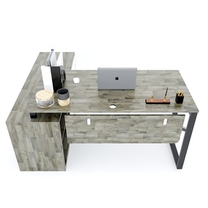 Table de bureau exécutive contemporaine avec pieds en acier, assemblage requis - HBKC019 - Product Image 6