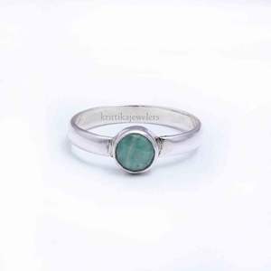 Anillo de ajuste de bisel de estilo bohemio de Plata de Ley 925 al por mayor, piedra preciosa Larimar Natural, fiesta de aniversario de boda para mujer - Product Image 3