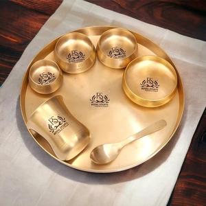 Vajilla India auténtica, juego de Thali, Thali de cobre grande para comedor tradicional, juego de vajilla de cena martillada auténtica - Product Image 3