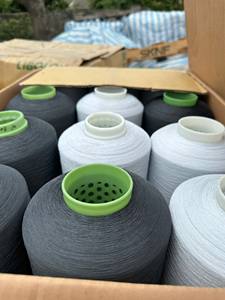 Taiwan vente en gros de haute ténacité GRS certifié fil mélangé tissu de vêtement blanc brut pour coudre tricot tissage motif teint - Product Image 3