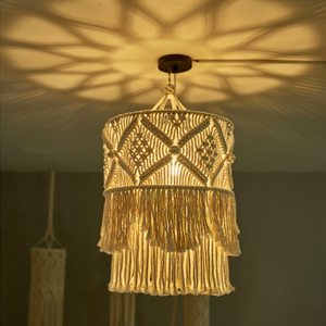 Abat-jour macramé Boho Home Decorative Cotton Fringe Bedroom Ceiling Pendant Light Acheter en ligne - Product Image 2