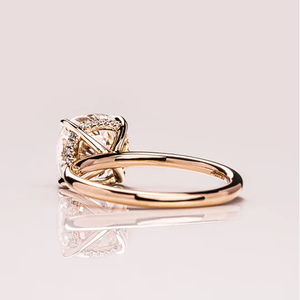 Anillo de compromiso de diamante cultivado en laboratorio con corte de cojín de 1 CT, ajuste de pavé de oro blanco de 14 quilates, estilo clásico para regalo de boda, certificado IGI - Product Image 2