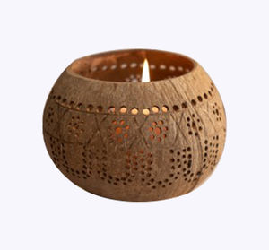 Respectueux de l'environnement: bol à bougie en coquille de noix de coco fabriqué à la main-l'ajout écologique parfait pour la décoration intérieure à bas prix - Product Image 2