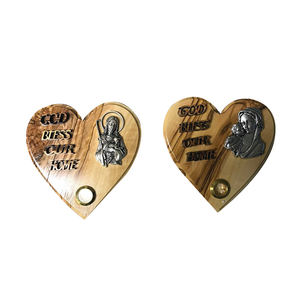 Handmade <b>Heart</b>-Shaped Olive <b>Wood</b> Religious Last Supper Wall Hanging Decorative <b>Craft</b> <b>for</b> Home or Sign/Box Display - Product Image 1