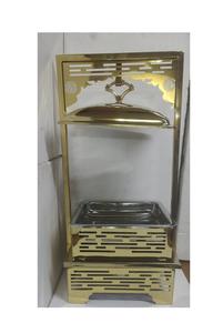 Chauffe-plats élégant de style Art Déco, durable, finition cuivre, pour événements, fêtes, traiteur, service avec couvercle - Product Image 6