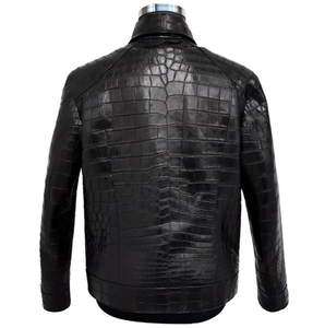 2024 gran oferta chaqueta de cuero de vaca gruesa de invierno Chapado en relieve de cocodrilo transpirable Viscos forro OEM proveedor al por mayor - Product Image 6