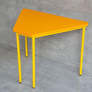 Modern Trapezoid-shaped Kindergarten <b>Table</b> KGD033 with <b>Plastic</b> Top and Multi-Color Iron Legs for <b>Outdoor</b> Use - Product Image 5