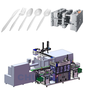 Máquina de moldeo por inyección para la fabricación de cucharillas desechables, molde para apilar 32 + 32 cavidades - Product Image 1