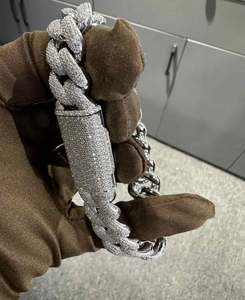 VVS Moissanite 925 <b>Sterling</b> <b>Silver</b> <b>Bracelet</b> 16MM 8 Inches White Gold Plated Fashion Charm <b>Bracelet</b> - Product Image 4