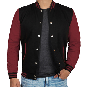 เสื้อแจ็กเก็ตสำหรับผู้ชายลายตัวอักษรสำหรับผู้ชายเสื้อแจ็กเก็ตเบสบอลแนวสตรีทแบบบางพร้อมแผ่นแปะด้านหน้าปรับแต่งได้โลโก้ตามต้องการ - Product Image 1