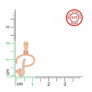 Colgante de Plata de Ley 925 con Sello BIS, Letra P, Chapado en Oro con Rodio, con 11 Circonitas Cúbicas - Product Image 5