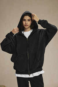 Sudaderas con capucha con cremallera personalizadas de calidad superior Impresión de logotipo personalizado Ropa de calle de lana de algodón pesado Sudadera con capucha con cremallera Sudadera de moda - Product Image 6