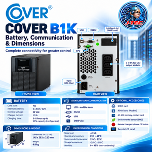 SAI ON-LINE 1000VA 900W Einphasige USV Modell B1K 2x9Ah Blei-Säure-Batterie 900Wh Doppelkonvertierungstechnologie 90% Effizienz - Product Image 3