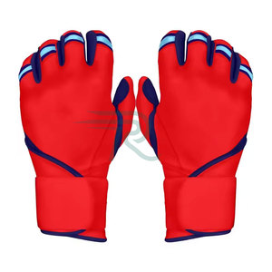 Razorts International Baseball Batting <b>Gloves</b> Leather Durable Breathable Adult Training Size L <b>Red</b> - Product Image 1