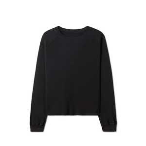 Sudadera con Capucha de Forro Polar Térmico con Logotipo Personalizado, Sudadera de Corte Holgado para Hombre, Sudadera Corta con Cuello Redondo, Sudadera Negra - Product Image 1