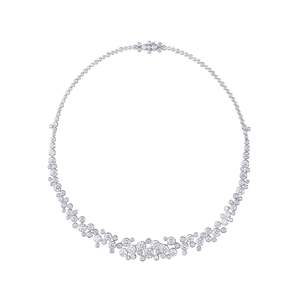 Collier cascade classique en diamants ronds 21,63 carats D VVS, diamants de laboratoire en or blanc 18 carats, pour un usage quotidien, cadeau d'anniversaire - Product Image 3