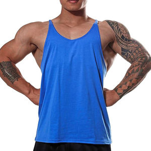 Débardeurs d'été décontractés pour hommes Chemise d'entraînement respirante en coton Gym Fitness Coupe ample Bodybuilder Singlet Logo personnalisé Tricoté à l'arrière - Product Image 3