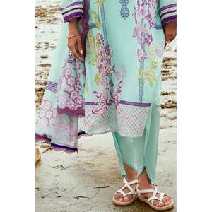 Traje de jardín verde sin costuras de 3 piezas para mujer con cuello cuadrado y estampado digital - Product Image 5