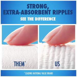 Papier toilette Cottonelle CleanCare grand rouleau (paquet de 12 rouleaux), papier toilette, rouleaux de papier toilette ultra doux avec Clean Ripple - Product Image 3