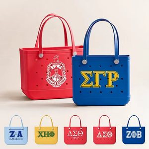 Bolsa de Playa Grande Impermeable de EVA, Bolsa de Mano para Hermandades, Bolsa de Playa de Goma con Logotipo Personalizado, Bolsa de Playa de Viaje Grande y Pequeña para Regalo Greek Life - Product Image 4