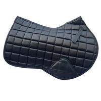 Ensemble de tapis de selle pour cheval Hardihood International HI-SP-30, satiné, antidérapant, pour saut d'obstacles, avec voile anti-mouches.