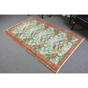 พรมขนสัตว์สีน้ำตาลแบบเย็บปะติดปะต่อกัน4.1x6.6ฟุตตุรกีทรงสี่เหลี่ยมผืนผ้าดีไซน์ห้องโถงสำหรับห้องนั่งเล่นข้างเตียงยางพาราสำหรับวัยรุ่น - Product Image 4