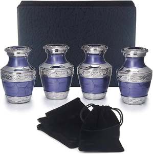 Urne funéraire vintage en aluminium pour adultes, urne commémorative artisanale pour usage décoratif, personnalisée pour les cendres - Product Image 4