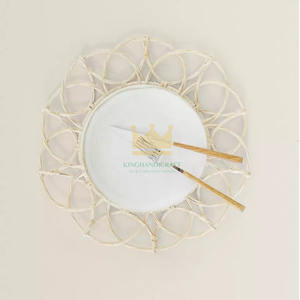 For Kitchen Restaurant Wedding Vietnam <b>Round</b> Whitewash <b>Placemat</b> Rattan Handwicker <b>Placemat</b> - Product Image 5